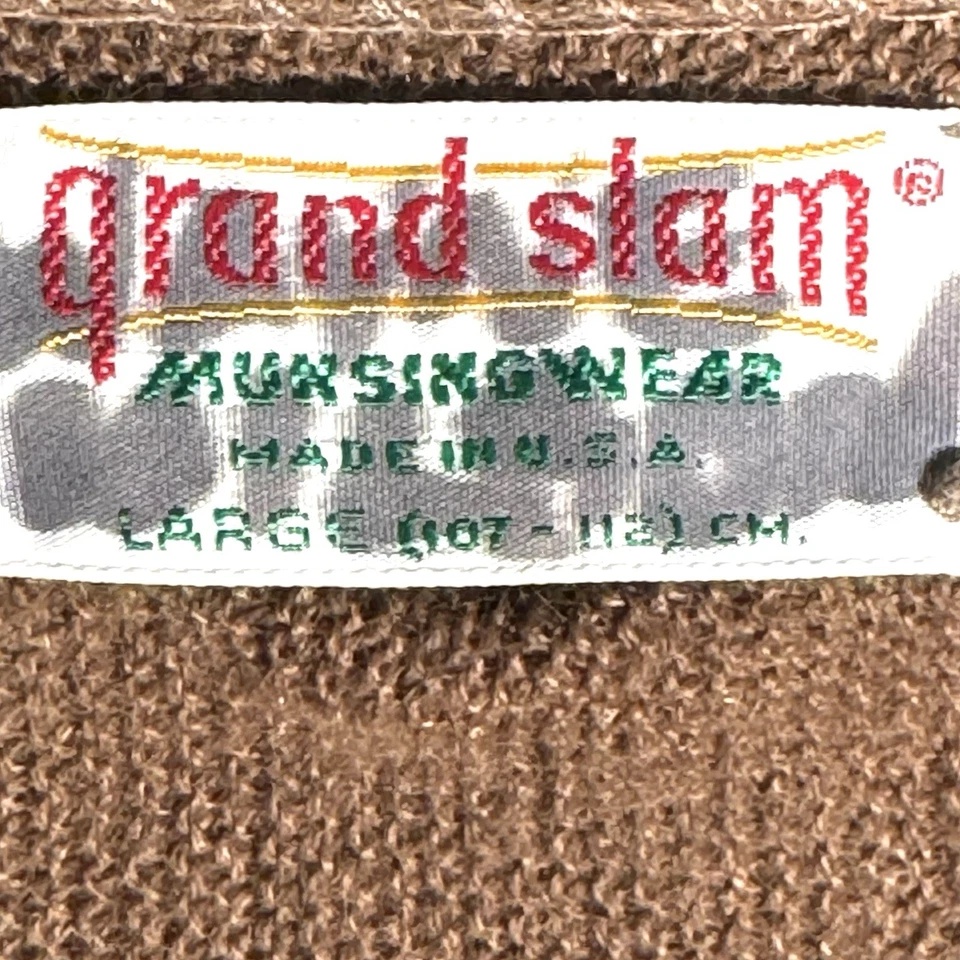 Cárdigan Suéter De Colección Grand Slam por Munsingwear Marrón Logo Pingüino Talla L Hecho en EE. UU. Foto 3 de 4