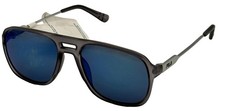 Fila Mens Frosted Crystal Blue Rectangle Plastic Sunglass Flash Lens SF1275. 507