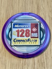 Memorex 128MB CompactFlash CF Card with Case- Straight Pins -For Vintage Cameras