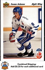 Teemu Selanne RC Rookie 1991-92 Upper Deck #21 Finland
