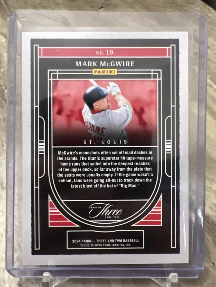 2024 Panini Three and Two Mark McGwire Going Yard /99 St. Louis Cardinals #19 - Image 2 of 2