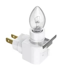 White Plug In Night Light  With Bulb 4 Watt On / Off Switch With Rotating Base