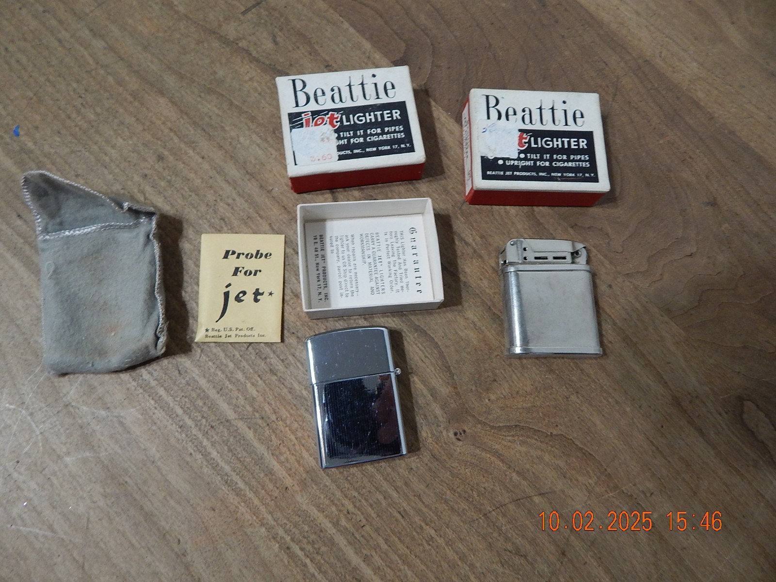 Vintage 1950`s Beattie Jet Lighter, USA, Untested. 2 boxes plus 1 gibson lighter