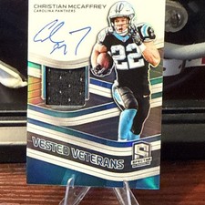 2019 Panini Spectra Vested Veterans Autographs Christian McCaffrey #VV-CM /50