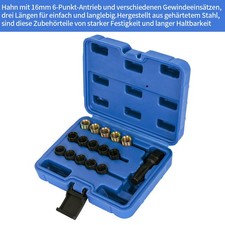 Gewindereparatur Set Zündkerze - M16x1,25 Gewindebohrer + 10x M14x1,25 Einsätze