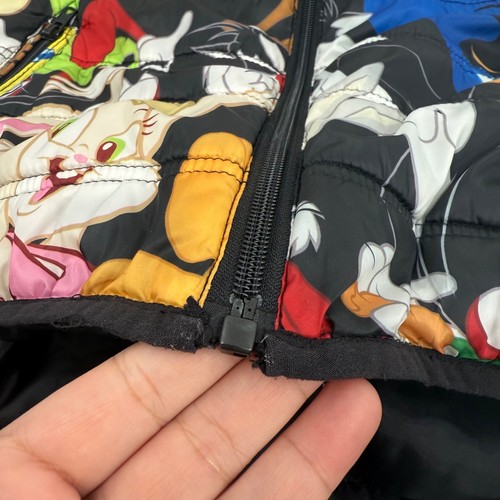 Members Only Jacket Youth 18 Black Multicolor Looney Tunes Puffer Outdoor Hoodie - Picture 6 of 14