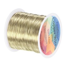 0.4mmx100m Jewelry Wire, 26 Gauge 328FT Craft Wire Copper Wire, Light Golden