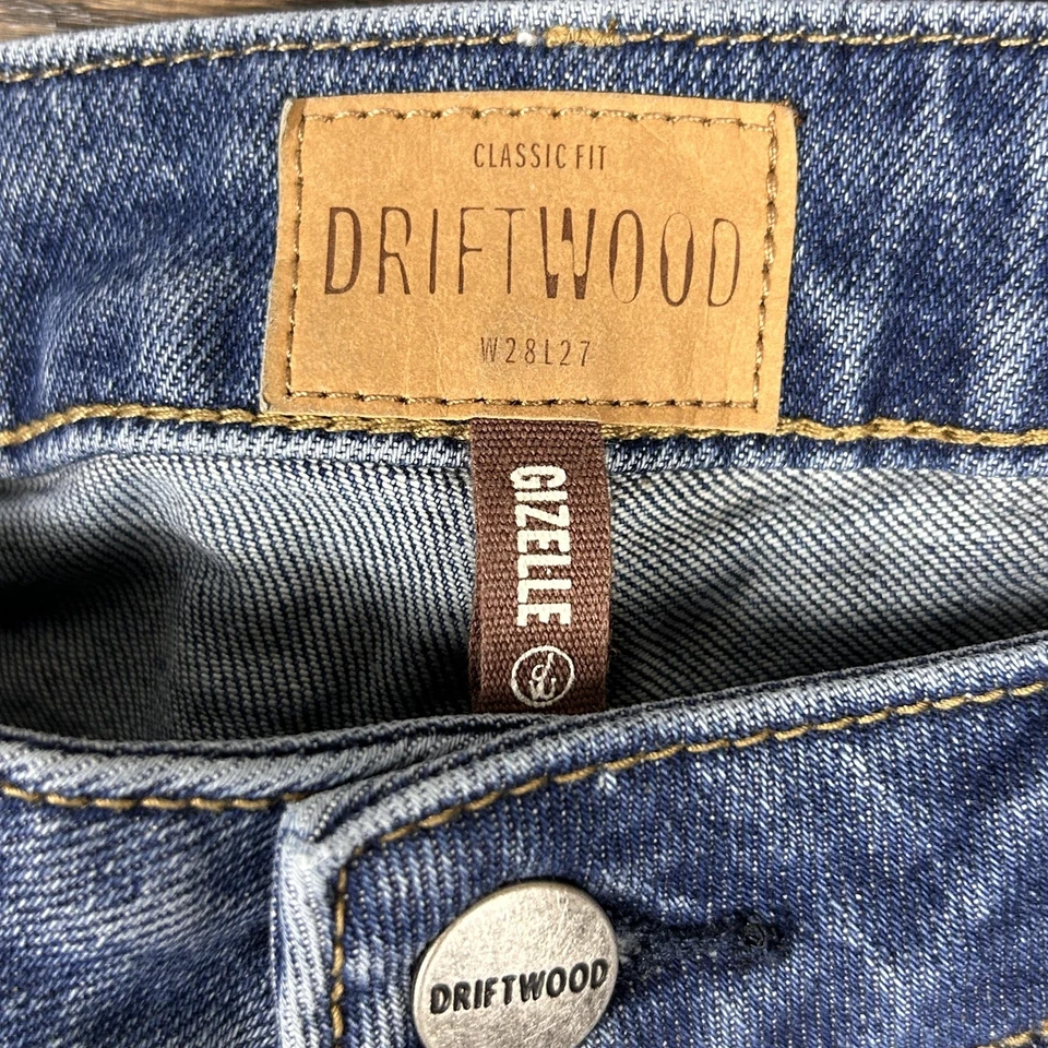 Jeans Driftwood Gizelle Mujer 28 Azul Calce Clásico Bordado Lateral Boho Denim Foto 2 de 4