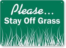 "Please Stay Off Grass" Sign by SmartSign  10" x 14" Plastic
