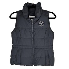 Abercrombie Kids Vest Youth Large Gray Puffer Quilted Zip High Collar A F Logo