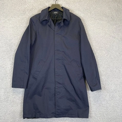 APC Men's Rue Madame Paris Single Breasted Coat Size XS Navy Blue Walking Coat - product listing photo