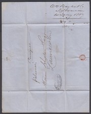 AUSTRALIA VICTORIA 1837 STAMPLESS ENTIRE LETTER TO LAUNCHESTON (125/D67562)