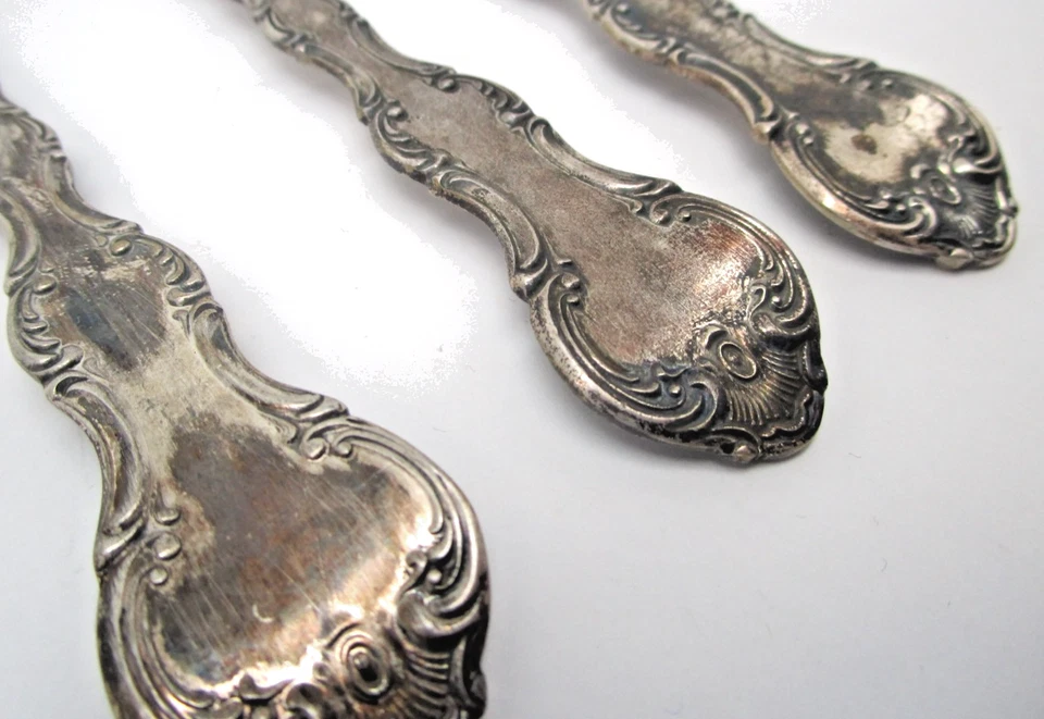 3 tenedores de cena Gorham vintage de plata de ley Estrasburgo Foto 4 de 4