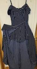 Windsor Maxi Cut Away Dress w/Hot Pants, Spaghetti Straps, Off Shoulder, Sz. Med