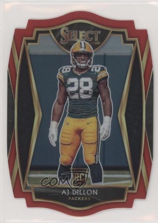 2020 Panini Select Premier Level Red Prizm Die-Cut AJ Dillon #165 2jg