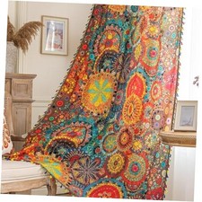 Boho Curtains Geometric Light Filtering 52"W x 84"L - Pack of 2 - Dot Colorful