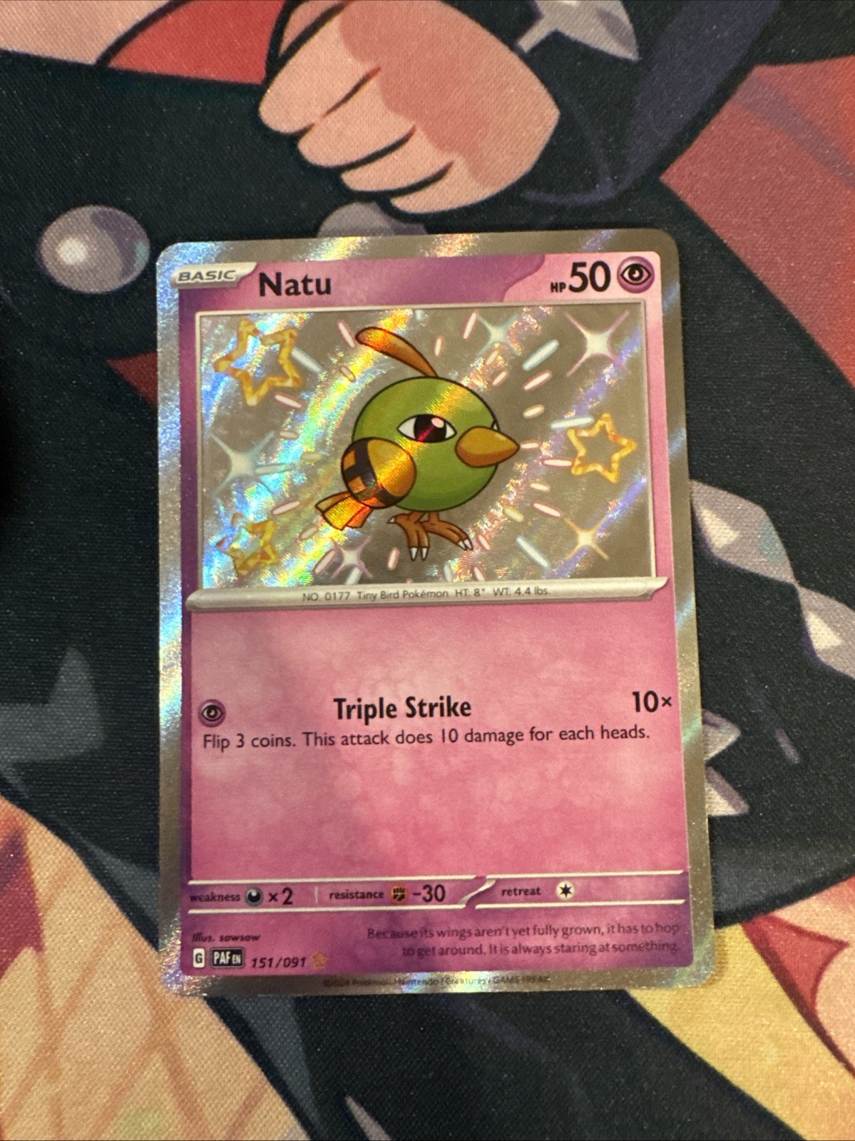 Natu 151/091 Sv: Paldean Fates Baby Shiny Pokemon TCG Holo | NM