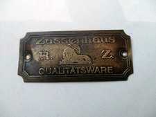 Zassenhaus Kaffeemühle Gewürzmühle Typenschild Werbung Messing alt Fabrik Deko 