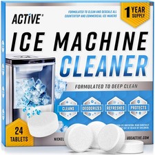 Ice Machine Cleaner Maker Descaler - 24 Clean Tablets Compatible with Frigida...
