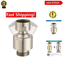 Solid Brass Shower Head Swivel Adapter with Brushed Nickel Finish - Easy Install