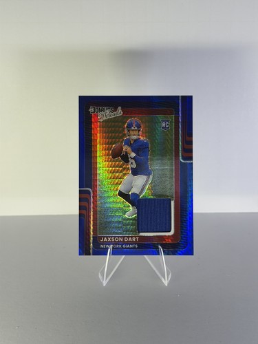 2025 Panini Donruss Optic -Threads Jersey Jaxson Dart #DTBH-JDT Blue Hyper Prizm