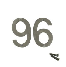 Screw On House Numbers - No 96 - Stainless Steel - 10cm - Door, Fence, Gate