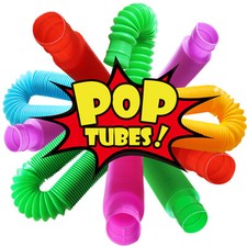 Novelty Place 6Pcs Pop Tubes Sensory Toys Fidget Toys Learning Toys Party Favors