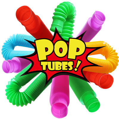Novelty Place 6 Pack Pull & Pop Tube Sensory Fidget Toy for Kids and Adults | eBay