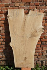 Baumscheibe Holzscheibe Tischplatte Couchtisch Eiche Brett Wildeiche Astig No.17