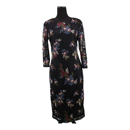 Bisou Bisou Dress Womens 6 Black Tiered Bodycon Stretch 3/4 Sleeve Knee  Length | eBay