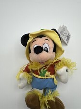 Walt Disney World Halloween Scarecrow Mickey Mouse 8" Mini Bean Bag NWT DB