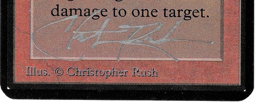 MTG Lightning Bolt Alpha *Silver Signed By Christopher Rush* ULTRA RARE - Picture 4 of 15
