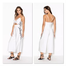SHEIKE Womens Size 8 or US 4 Sleeveless White Cut Out Embroidered Jumpsuit