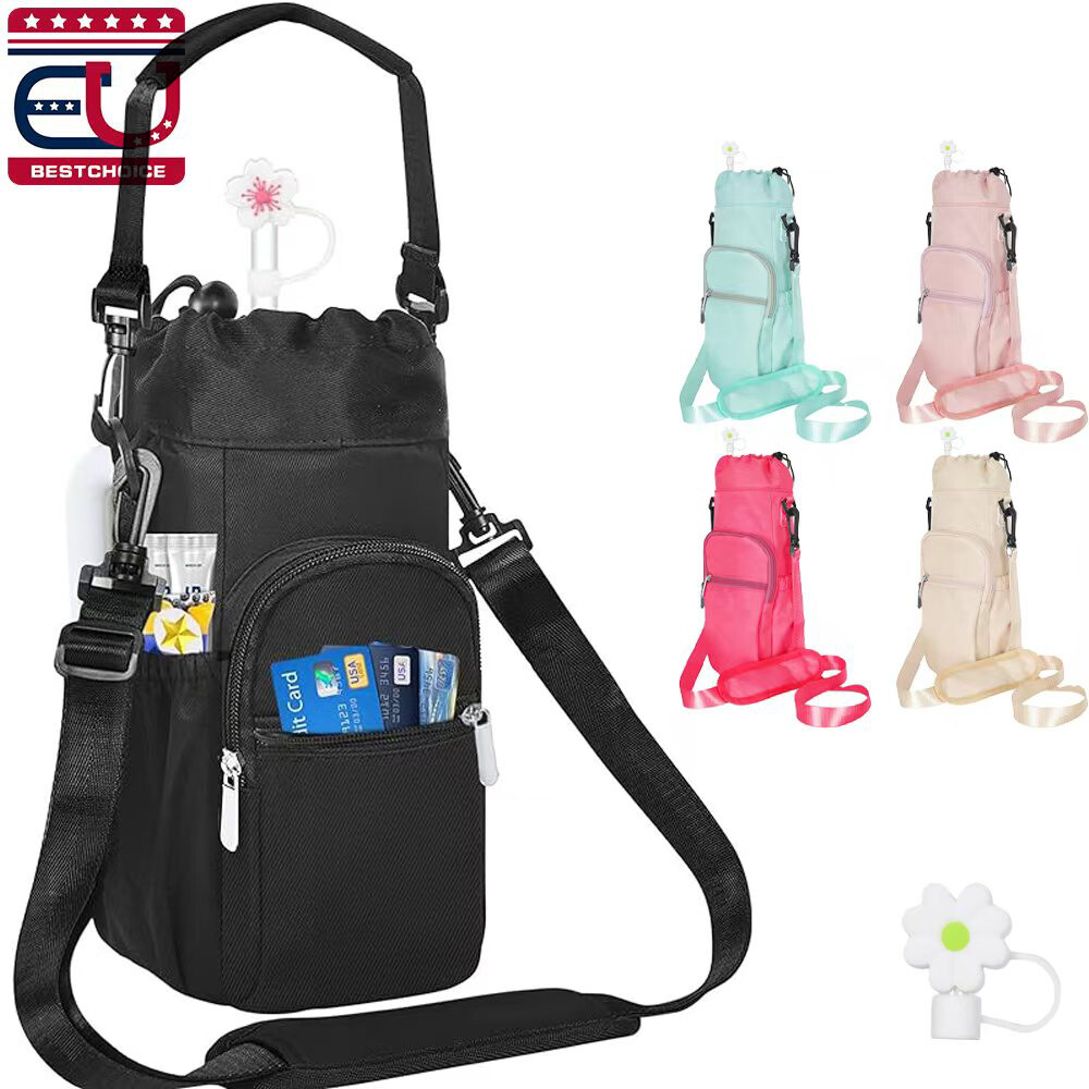Water Bottle Bag for Stanley Cup 30/40oz Travel Holder Pouch with Sling  Strap