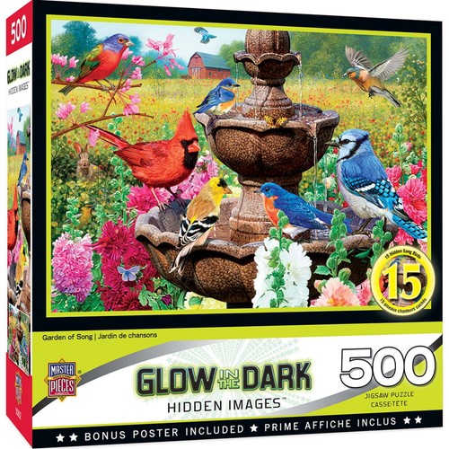 Glow in the Dark Hidden Images Garden of Song Birds Puzzle 500 Pc NEW Sealed - Picture 5 of 5