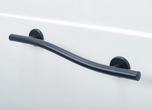 Wave Shower Grab Bar Smooth Grip in Matte Black Finish | Holds Upto 400 lb - Picture 26 of 32