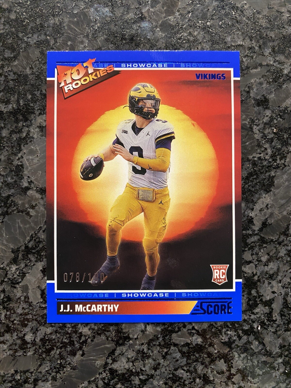 2024 Score JJ McCarthy Hot Rookies RC Showcase Parallel #078/100
