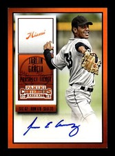 2015 Panini Contenders #23 Jarlin Garcia Prospect Ticket Autographs Red Foil