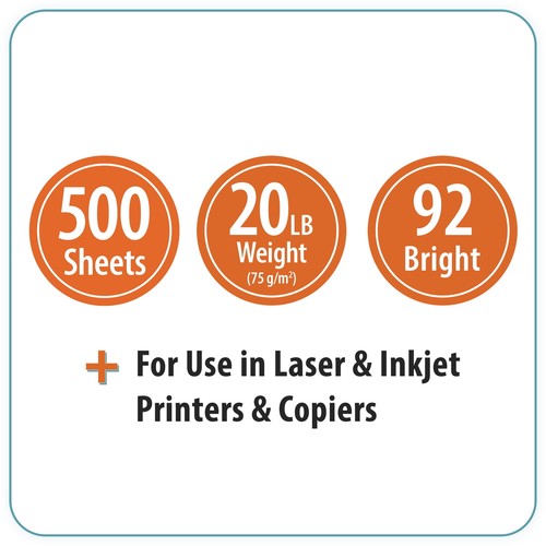 Copy Paper, 8.5" x 11", 20 lb, White, 500 Sheets - Picture 5 of 5