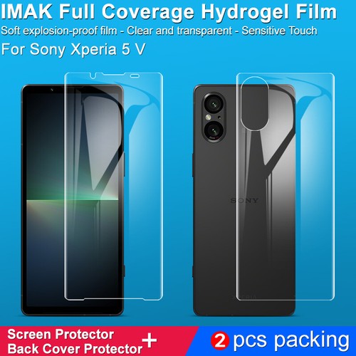 Für Sony Xperia 1/5 V HD Flexibles Hydrogel Vollabdeckung Rückseite + Displayschutzfolie - Bild 18 von 18