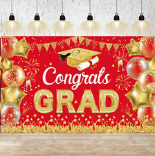 Graduation Party Decorations Red Gold 2025/Red Gold Graduation Decorations Backd