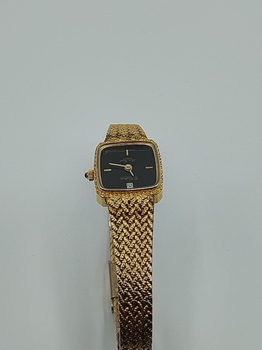 Non-working Vtg Dufonte Lucien Piccard Diamond Gold Plated Ladies Dress Watch - Picture 5 of 13