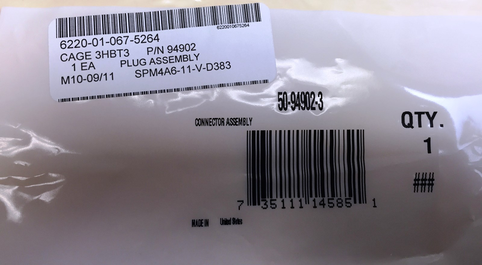 10 NAPA Trucklite 6.5" pigtail plug assembly connectors. P/N 94902 NOS