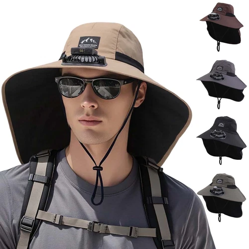 Hat with Fans Solar Power for Men Women Sun USB Charging Sombrero Con Ventilador