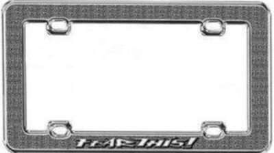 Fear This License Plate Frame - Chrome Cast Aluminum - 12'' wide x 7'' tall