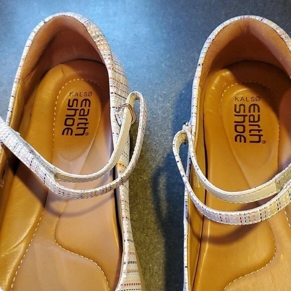 Zapatos informales Kalso Earth Mary Jane correas amarillos multicolores talla Pisos 8,5 Foto 2 de 4