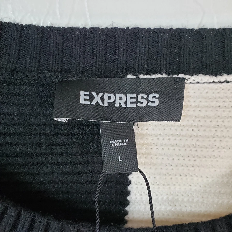Suéter Express Para Mujer Grande Negro Marfil Color Bloque Suéter Nuevo con Etiquetas Foto 2 de 4