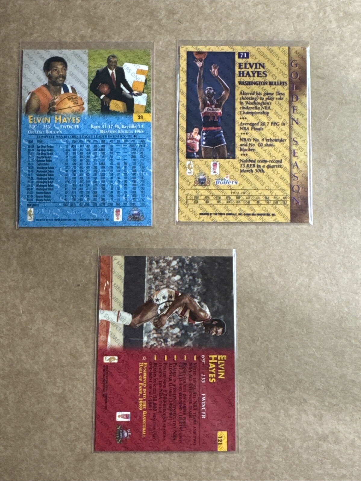 1996 topps stars members only Elvin Hayes 3 Card Lot