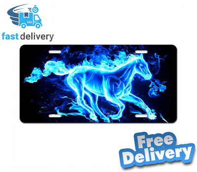 blue-fire-horse-car-front-license-plates-galaxy-mag-car-tag-vanity
