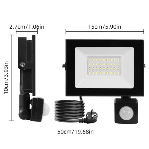LED Fluter Außen 10W-100W mit Bewegungsmelder&Stecker Strahler Scheinwerfer IP66 - Bild 32 von 61